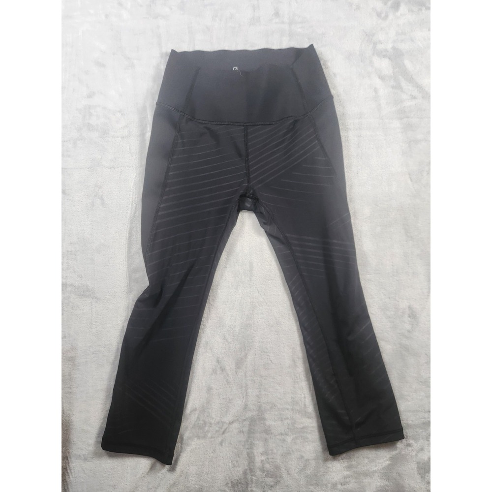 Gapfit Sculpt Compression Women's Black Leggings with Stripes Size S EUC